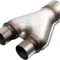 A-KARCK Exhaust Y Pipe 3" Inlet, Stainless Steel 2" Outlet 10" Long Y Pipe Withstands High Temperatures