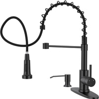 Arofa Kitchen Faucet with Pull Down Sprayer, Brushed Nickel Kitchen Sink Faucet 1-3 Hole Single Handle High Arc Stainles