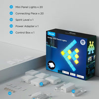 Govee Mini Panel Lights, RGBIC Wall Lights, Smart LED Wall Panels, Works with Matter, Alexa, Google Assistant, Sync with Music, DIY Gaming Light for Home Decor, Office, Bedroom, 20 Pcs