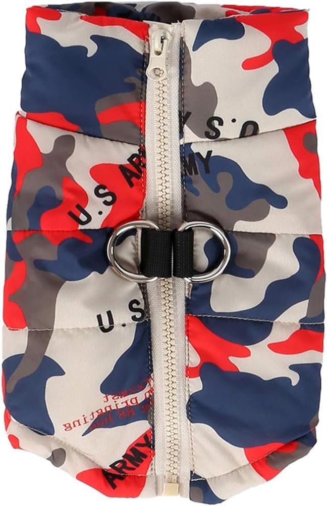 MaruPet Winter Dog Vest - Warm, Waterproof & Windproof Coat for Small & Medium Dogs - Camouflage-1 XX-Small