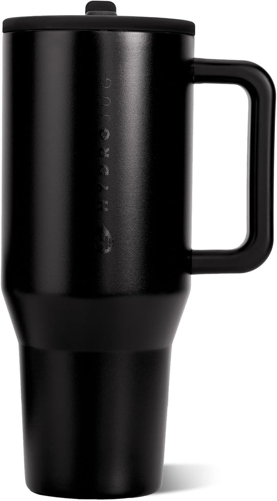 HydroJug Traveler 40oz, Insulated Tumbler with Handle & Straw, Black