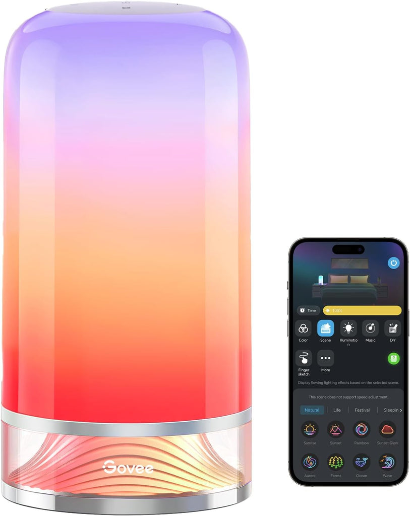 Govee RGBIC Smart Table Lamp 2, Touch Bedside Small Table Lamp (Corded)