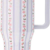 HydroJug Traveler 32oz, Insulated Tumbler with Handle & Straw, Primrose