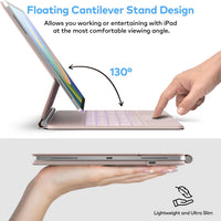 Funda con Teclado runelk para iPad Air 11" (M4/M3/M2) y Pro 11" - Oro Rosa