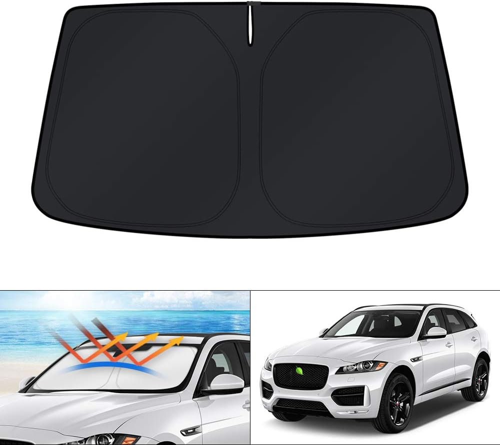 KUST Windshield Sun Shade for Jaguar F-Pace 2016-2024 2025 2026 F Pace Accessories Custom Fit Sunshade Foldable Window S