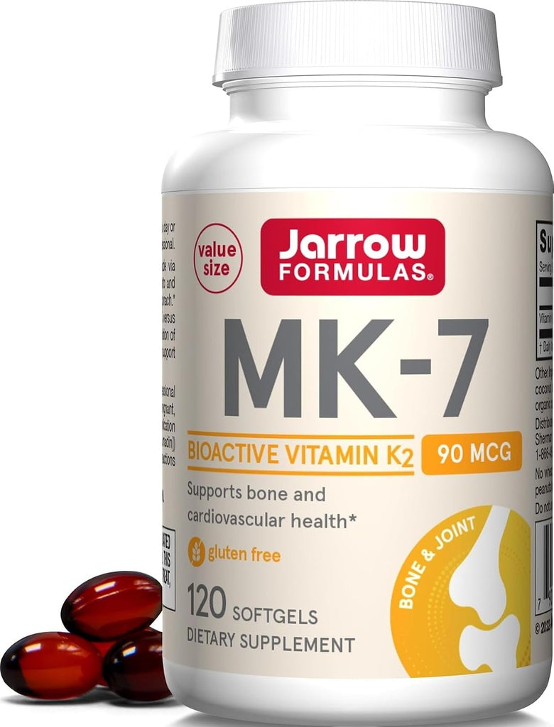 Jarrow MK-7 90 mcg, Bioactive Form of Vitamin K2, 120 Softgels