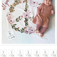Lulujo Baby’s First Year Milestone Blanket and Card Set | 40in x 40in (All You Need is Love)