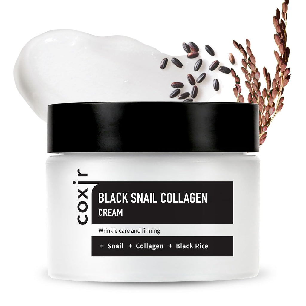 coxir Black Snail Collagen Cream, Korean Snail Mucin, 1.69 fl.oz