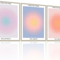 NCYEL 3 Colorful Abstract Posters Room Aesthetic Reiki Gradient Spiritual Affirmation Canvas Wall Art Positive Energy In
