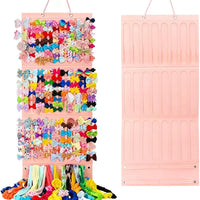 Large Capacity Hair Bows Organizer for Girls, Ribbon Headband Holder, Pink