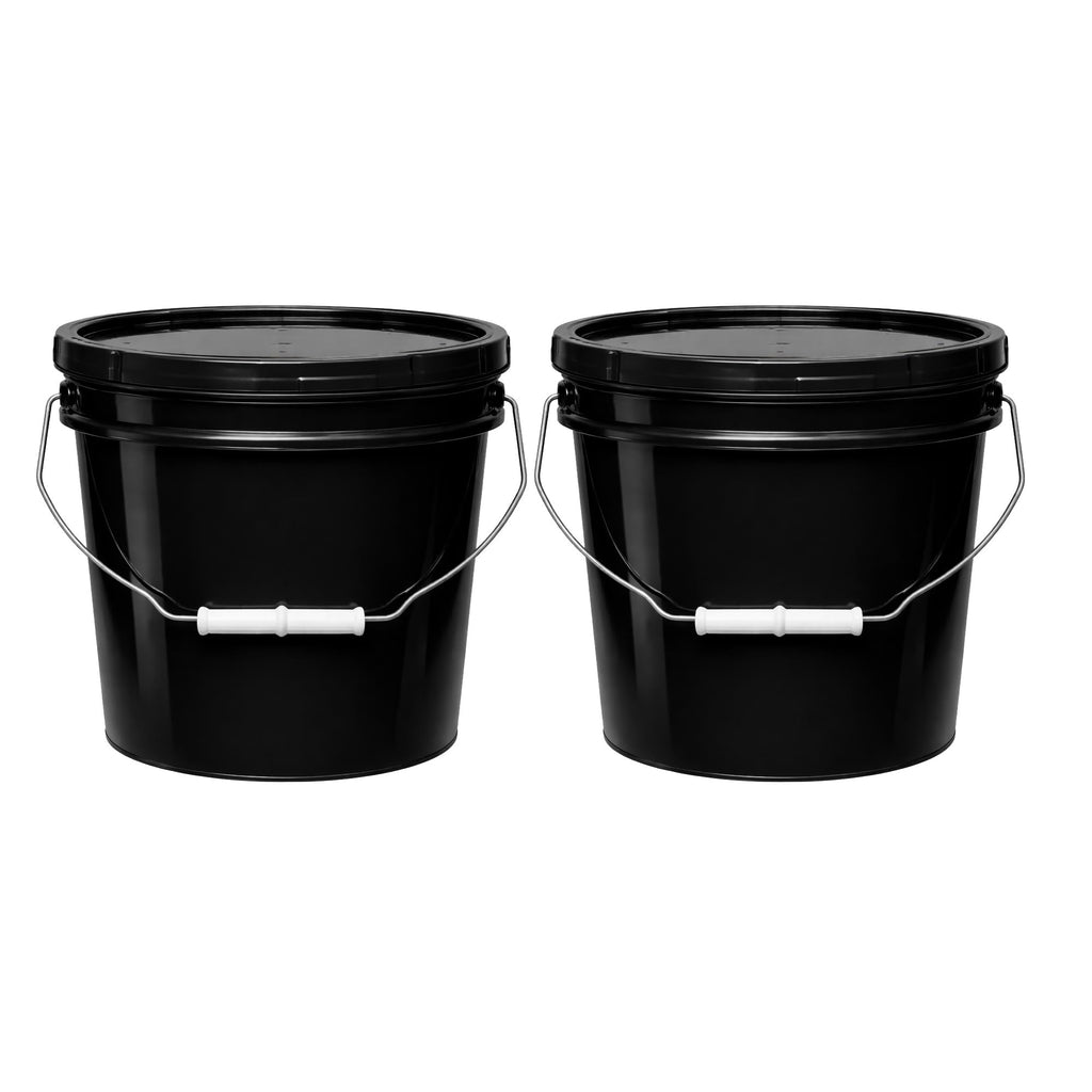 MKS Plastics 2-Gallon Bucket with Airtight Lid – Made in USA, Food Grade BPA Free Plastic, Heavy Duty Multi-Use, Metal H