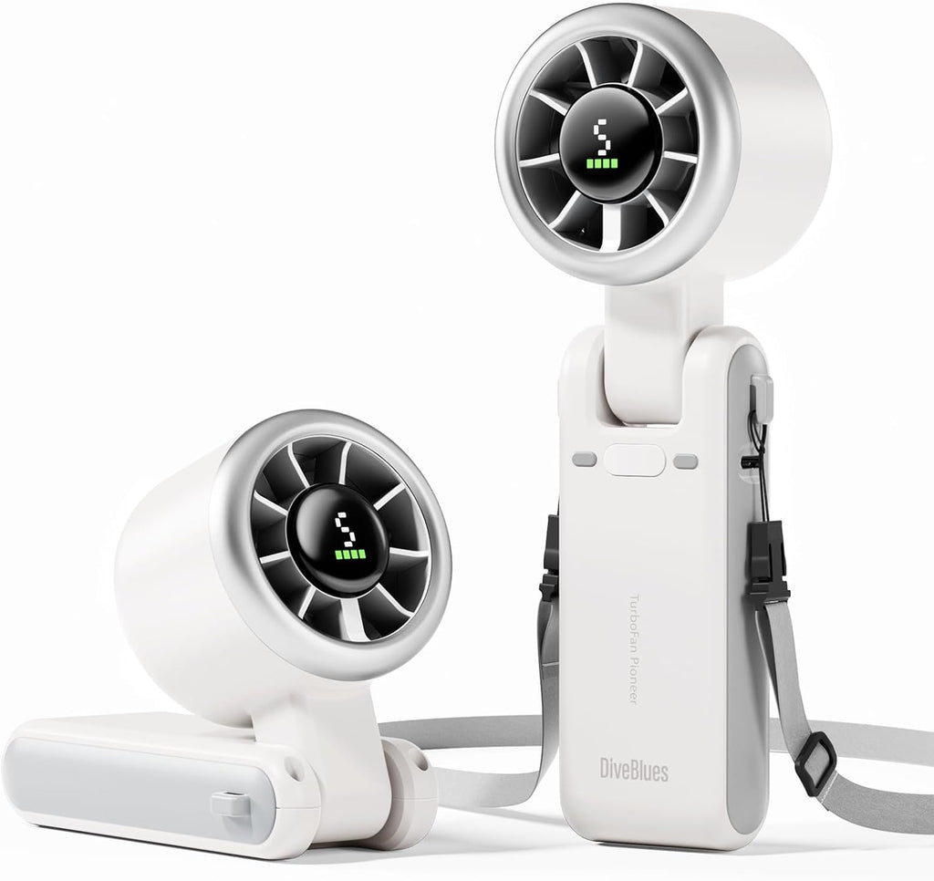 Ofertaza, Diveblues Portable Handheld Turbo Fan, 5 Gear Wind, Battery Operated