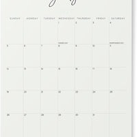 Karto Wall Calendar 2026-2027 11x17 in - Cursive Beige
