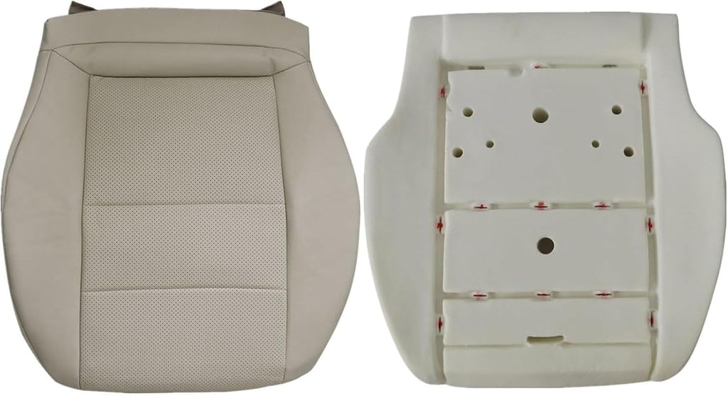 NLQR Driver Side Bottom Seat Cover with Foam Cushion Tan Microfiber Leather Compatible with Mercedes Benz GLK250 GLK300