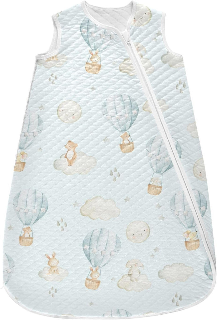 Hot Air Balloon Rabbits Mouse Baby Wearable Blanket,Zipper Swaddle Transition Sleeping Bag for Infant,Baby Sleep Suit fo