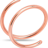 Body Candy 14k Solid Gold Double Hoop Nose Ring for Single Piercing - Handmade in USA by Master Jeweler - Hypoallergenic