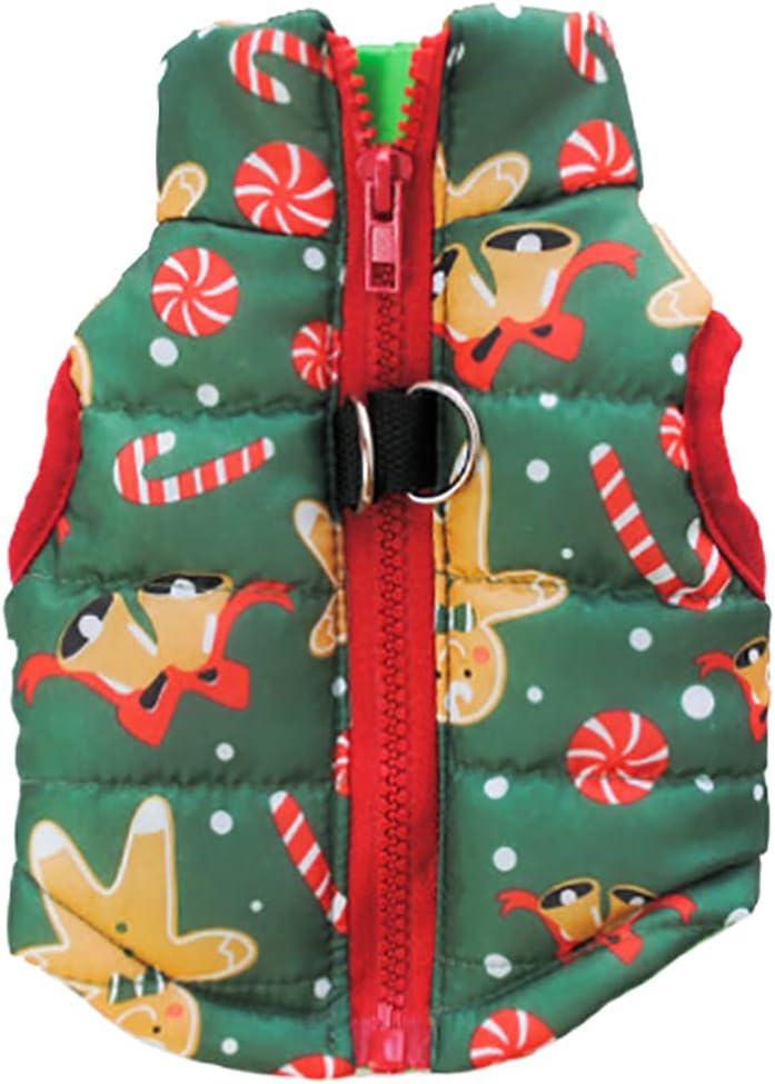 MaruPet Winter Waterproof Windproof Reversible Dog Vest Coat Warm Dog Vest for Cold Weather Dog Down Jacket for Small Me
