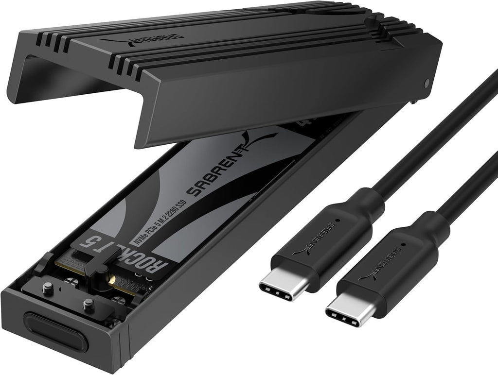 SABRENT USB C NVMe Enclosure, Tool-Free M.2 SSD Case for 2230-2280, 10Gbps USB 3.2 Gen 2 Adapter