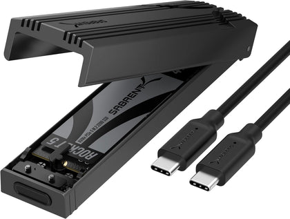 SABRENT USB C NVMe Enclosure, Tool-Free M.2 SSD Case for 2230-2280, 10Gbps USB 3.2 Gen 2 Adapter