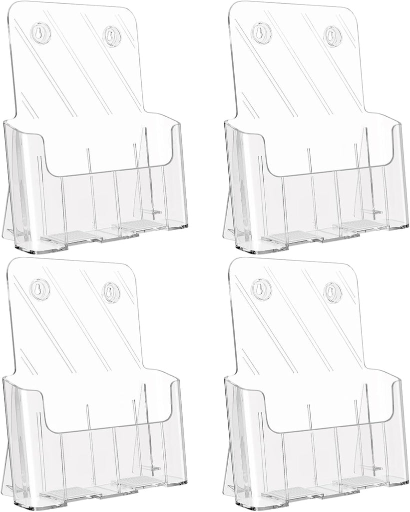 KTRIO Acrylic Brochure Holder 8.5 x 11, 4 Pack Literature Display Stand