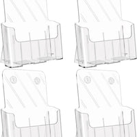 KTRIO Acrylic Brochure Holder 8.5 x 11, 4 Pack Literature Display Stand