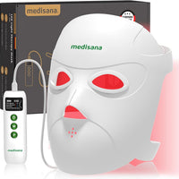 Medisana - Terapia de luz roja 3D para cara, 336 LED con 3 modos, NIR 830 nm, rojo 630 nm, azul 415 nm, diseño ergonómico de silicona 3D, máscara facial LED inalámbrica y recargable, regalos para el c
