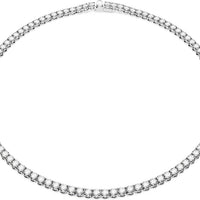 Swarovski Matrix Tennis Necklace with Clear Crystals on a Rhodium Finished Setting, Part of the Swarovski Matrix Tennis Collection