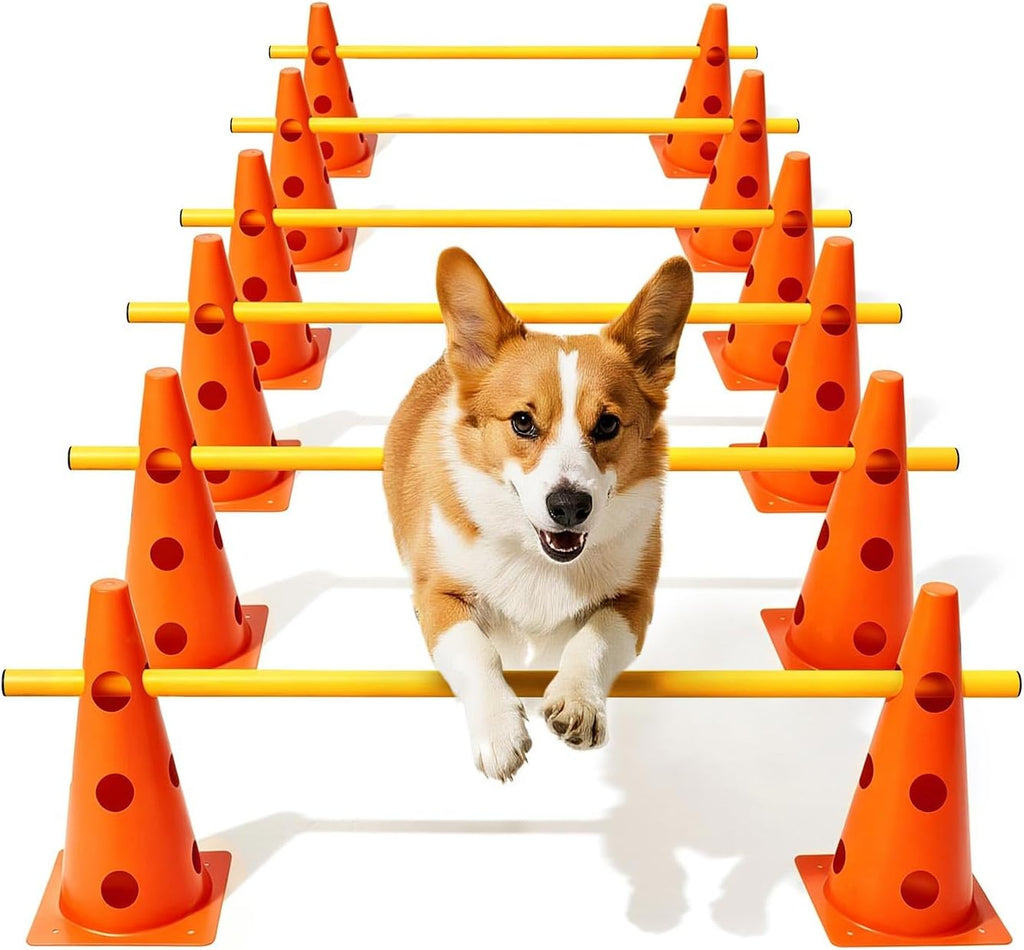 Lupar Dog Agility Course Backyard Set, Dog Agility Hurdle Cone Set