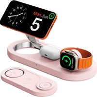 15W Magnetic 3 in 1 Wireless Charging Station,No Blue Light Disturbing Sleep,for iPhone17-12, Fast 5W Charger for Apple