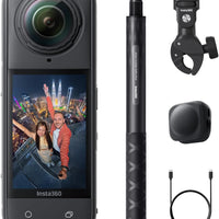 Insta360 X5 Motorcycle Bundle - Waterproof 8K 360° Action Camera, Rugged & Replaceable Lens, 3-Hour Battery, Clear Audio, Stabilization, Invisible Selfie Stick Effect, Leading Low Light