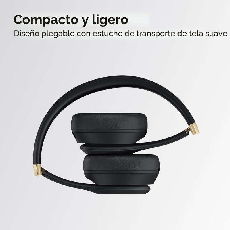 Beats Solo 4 - Negro y dorado — Audífonos inalámbricos Bluetooth on-ear, hasta 50h