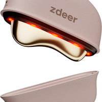 ZDEER GS5 - Herramienta de escultura facial eléctrica de latón Gua Sha con vibración, masajeador facial para mujer, terapia de luz roja LED para cuello y cara, dispositivo de reafirmación de la piel,