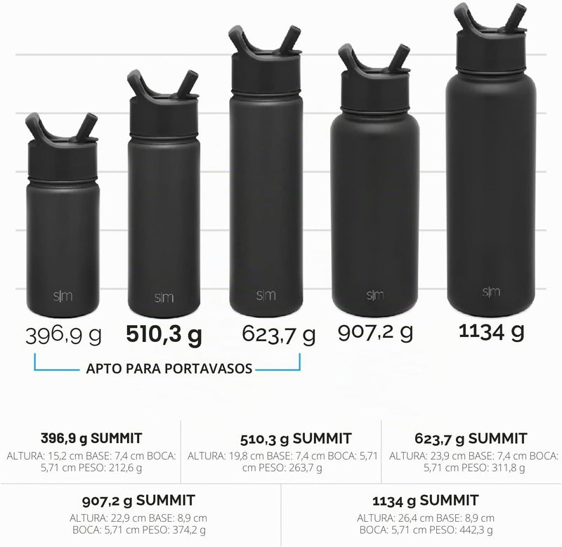 Simple Modern Water Bottle with Straw Lid Vacuum Insulated