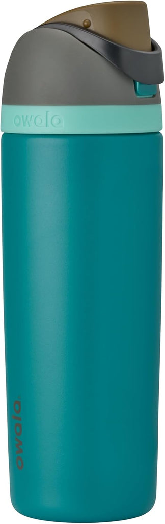 Owala FreeSip Stainless Steel Water Bottle 19 oz Grey/Blue (Tropical Rain)