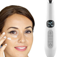 Vowleike Varita de Levantamiento de Ojos, 3 en 1 con Luz Roja Vibratoria 98°F a 113°F Pantalla LCD Masajeador de Ojos para Ojos Secos, Ojeras e Hinchazón, Eléctrico para Cara, Bolígrafo Escultor de