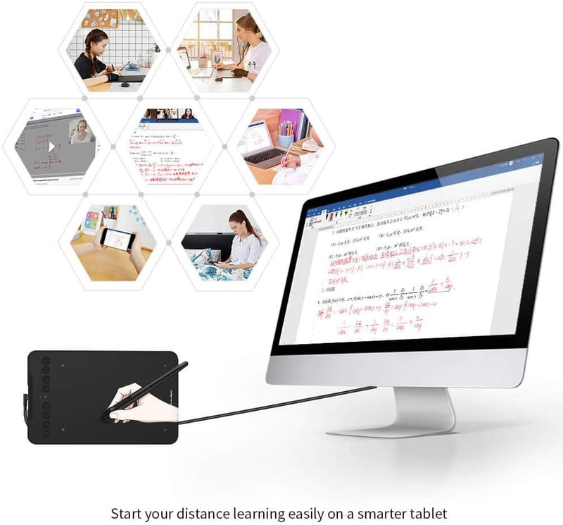 XP-Pen Drawing Tablet-XPPen Deco mini7W 7 x 4 inch Bluetooth 5.0 Graphic Tablet Pen Tablet with 16394 Levels Pressure,for Online Teaching/E-Learning Compatible with Window/Mac/Android/Chrome/Linux
