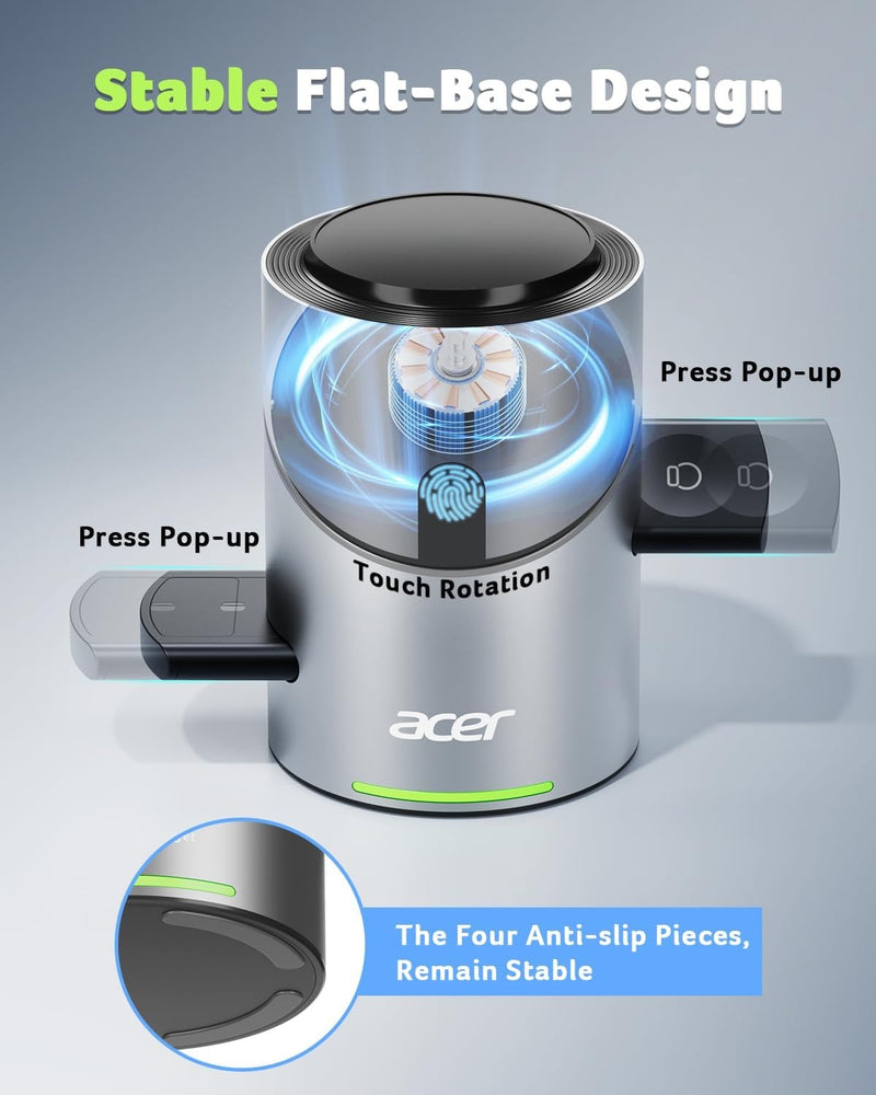 Acer Prime 3 in 1 Charging Station for Apple - Magnetic iPhone Wireless Charging Station, Magsafe Charger Stand for iPhone 17 16 15 14 13 12 - Apple Watch - Airpods Series (Charger & USB-C Included)