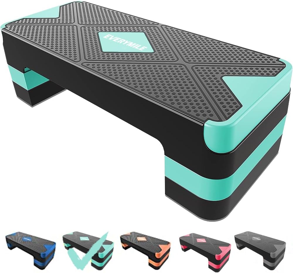 EVERYMILE Aerobic Exercise Step, Adjustable Height,Turquoise