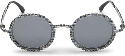 CHANEL Pre-loved Silver Metal Round Sunglasses 71138, Silver