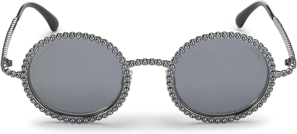 CHANEL Pre-loved Silver Metal Round Sunglasses 71138, Silver