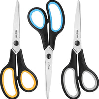 iBayam 8.5" Heavy Duty Black Scissors for Office School Classroom Home Use