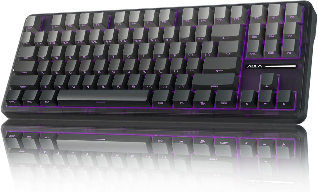 AULA F87 Pro Wireless Mechanical Keyboard,Tri-Mode BT5.0/2.4GHz/USB-C Hot Swappable Custom Keyboard,Pre-lubed Switches,S