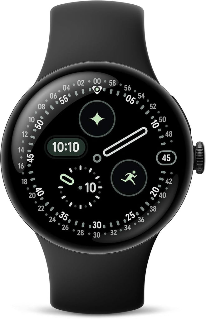 Google Pixel Watch 4 (45mm) - Android Smartwatch - Heart Rate,Sleep & Fitness Tracking -40-Hour Battery -Google AI -Matte Black Aluminum Case - Obsidian Active Band - Wi-Fi-Google Pixel Watch app