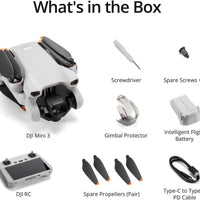DJI Mini 3 (DJI RC), Lightweight 3x Mechanical Gimbal Drones with Camera for Adults 4K, 38-min Flight Time, up to 32800ft (10km) Video Transmission, Vertical Shooting, GPS Auto Return Integrated
