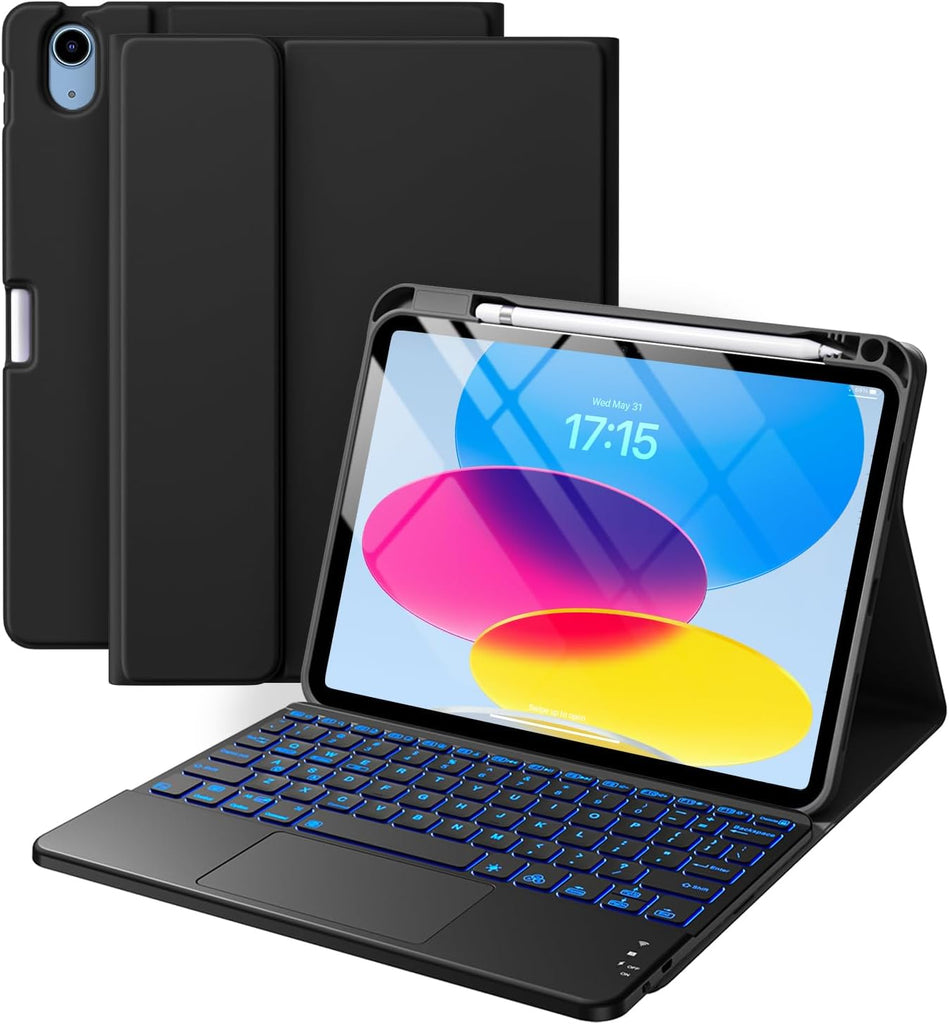 Funda con Teclado Harvopu para iPad 11" (A16) / iPad 10.ª Gen - Negro