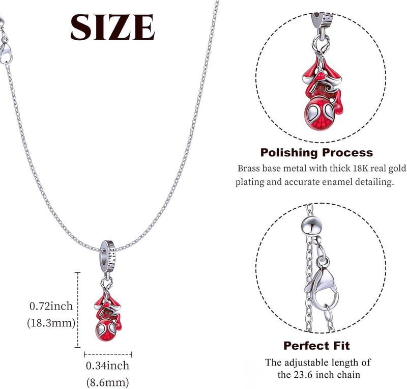 Spider Pendant Necklace with Adjustable Chain for Men and Women