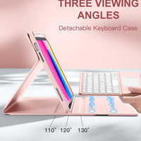 Funda con Teclado Harvopu para iPad 11" (A16) / iPad 10.ª Gen - Rosa Claro