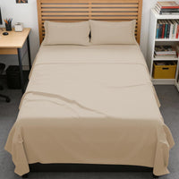 Full XL Sheets - 4 Piece Full XL Sheet Set - Breathable & Cooling - Cream