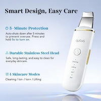 GUGUG - Espátula para exfoliar la piel, espátula facial, limpiador de poros, herramientas removedoras de puntos negros con 4 modos para limpieza profunda facial - Blanco