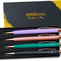 InnoBeta Monogrammed Gifts Ballpoint Pen Set of 4, Initial Letter Gifts for Housewarming, Birthday, Thanksgiving, Christ